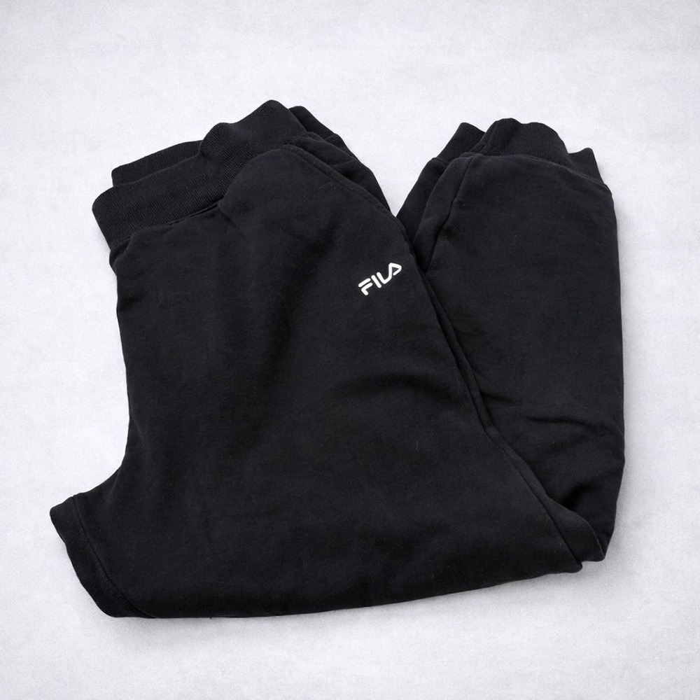 FILA Sweatpants Mens XL Black Joggers Fleece Lined Athletic Pants